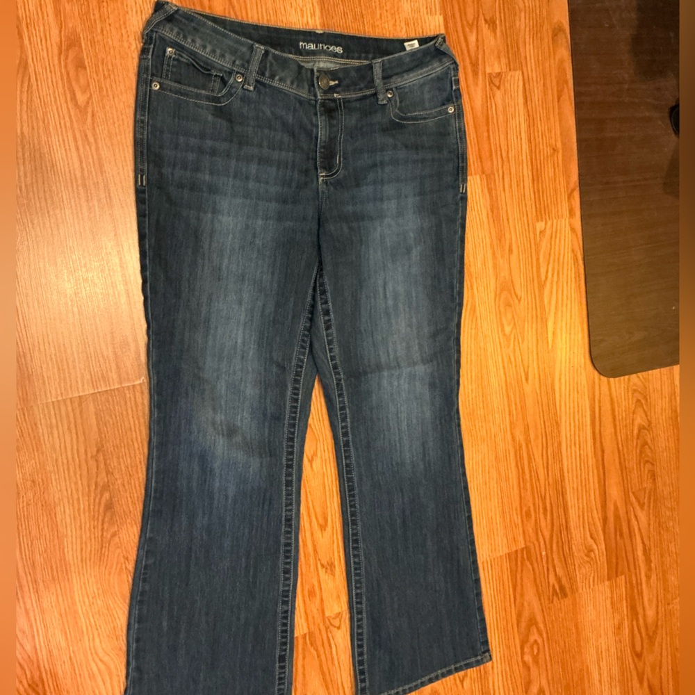 Maurices Dark Blue Straight Leg Jeans size 12 short